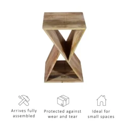 Kirkland's Home Accent & End Tables-Natural Mango Wood Hourglass Accent Table