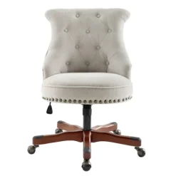 Kirkland's Home Office Furniture-Natural Miller Tufted Office Chair