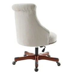 Kirkland's Home Office Furniture-Natural Miller Tufted Office Chair