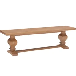Kirkland's Home Benches & Ottomans-Natural Pine Wood Knotted Column Bench