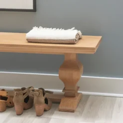 Kirkland's Home Benches & Ottomans-Natural Pine Wood Knotted Column Bench