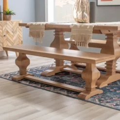 Kirkland's Home Benches & Ottomans-Natural Pine Wood Knotted Column Bench