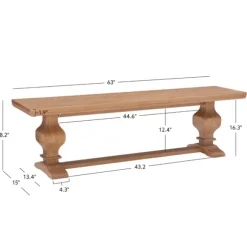 Kirkland's Home Benches & Ottomans-Natural Pine Wood Knotted Column Bench