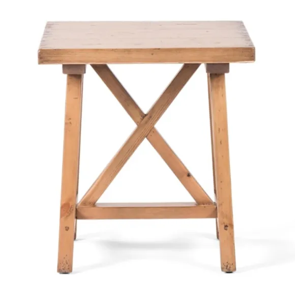Kirkland's Home Accent & End Tables-Natural Pine Wood Trellis Accent Table