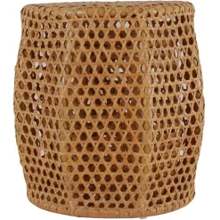 Kirkland's Home Accent & End Tables-Natural Rat Drum 2-Pc. Accent Table Set