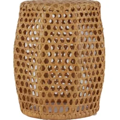 Kirkland's Home Accent & End Tables-Natural Rat Drum 2-Pc. Accent Table Set