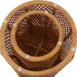 Kirkland's Home Accent & End Tables-Natural Rat Drum 2-Pc. Accent Table Set