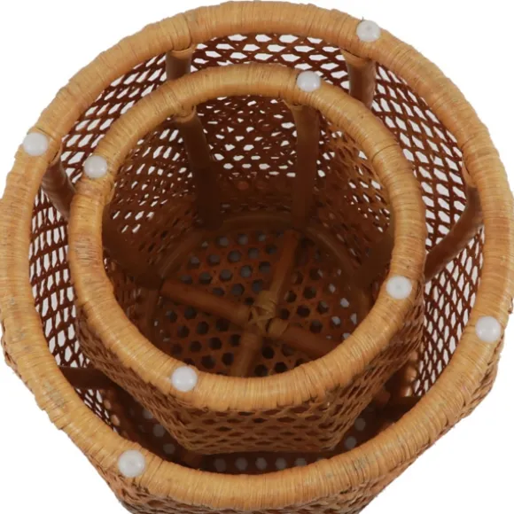 Kirkland's Home Accent & End Tables-Natural Rat Drum 2-Pc. Accent Table Set