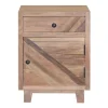 Kirkland's Home Nightstands-Natural Reclaimed Wood Diagonal Slats Nights D