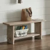 Kirkland's Home Benches & Ottomans-Natural Rustic Whitewashed Mango Wood Bench