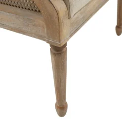 Kirkland's Home Accent Chairs-Natural Upholstery Cane Inset Accent Chair