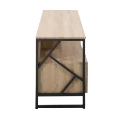 Kirkland's Home Tv Stands & Media Consoles-Natural Wood And Black Steel Media S D