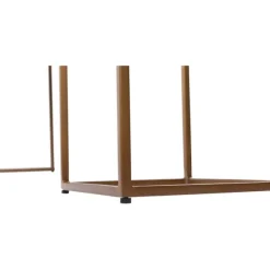 Kirkland's Home Console Tables-Natural Wood And Bronze Metal Console Table