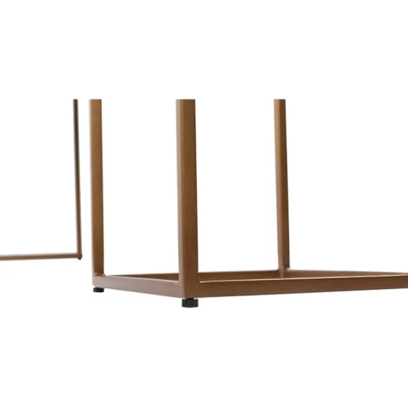 Kirkland's Home Console Tables-Natural Wood And Bronze Metal Console Table
