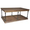 Kirkland's Home Coffee Tables-Natural Wood And Metal Shelf Coffee Table