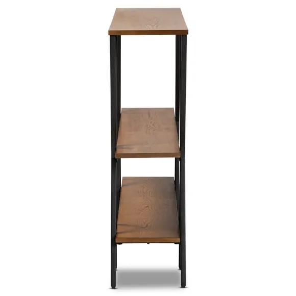 Kirkland's Home Console Tables-Natural Wood And Metal 3-Tier Console Table