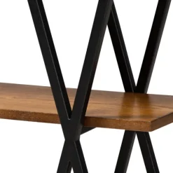 Kirkland's Home Console Tables-Natural Wood And Metal 3-Tier Console Table