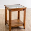 Kirkland's Home Accent & End Tables-Natural Wood And Metal Window Accent Table