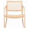 Kirkland's Home Accent Chairs-Natural Wood And Rat Rocking Chair
