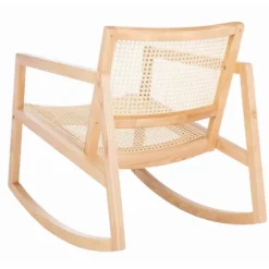 Kirkland's Home Accent Chairs-Natural Wood And Rat Rocking Chair
