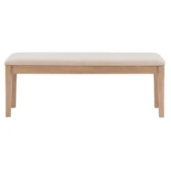 Kirkland's Home Benches & Ottomans-Natural Wood And Upholstered Seat Bench