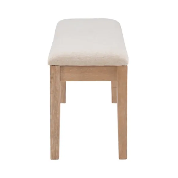 Kirkland's Home Benches & Ottomans-Natural Wood And Upholstered Seat Bench