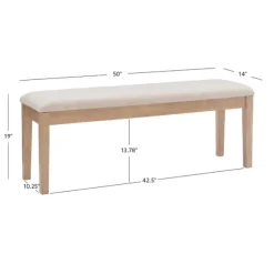 Kirkland's Home Benches & Ottomans-Natural Wood And Upholstered Seat Bench