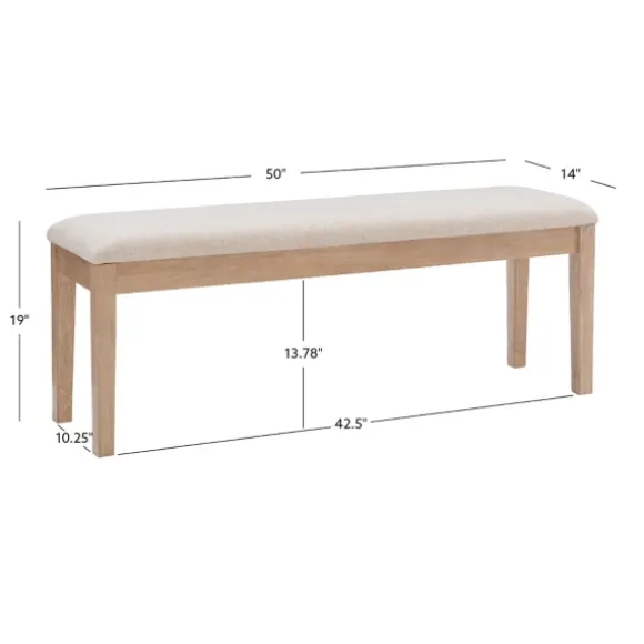 Kirkland's Home Benches & Ottomans-Natural Wood And Upholstered Seat Bench