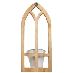Kirkland's Home Wall Storage-Natural Wood Arch Frame Wall Planter
