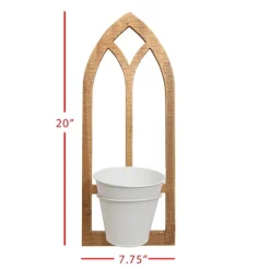 Kirkland's Home Wall Storage-Natural Wood Arch Frame Wall Planter