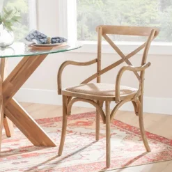 Kirkland's Home Accent Chairs-Natural Wood Cane Seat Accent Chair