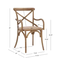 Kirkland's Home Accent Chairs-Natural Wood Cane Seat Accent Chair