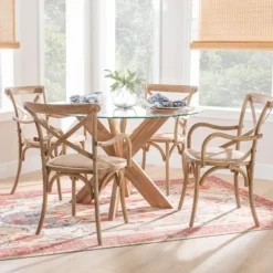 Kirkland's Home Accent Chairs-Natural Wood Cane Seat Accent Chair