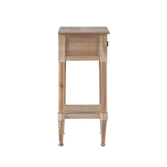 Kirkland's Home Accent & End Tables-Natural Wood Coastal Compact Accent Table