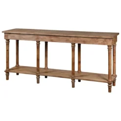 Kirkland's Home Console Tables-Natural Wood Console With Shelf