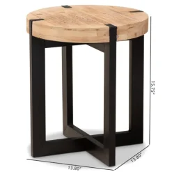 Kirkland's Home Accent & End Tables-Natural Wood Cross Base Side Table