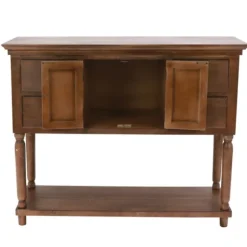 Kirkland's Home Console Tables-Natural Wood 2-Door 4-Drawer Buffet Console Table