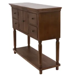 Kirkland's Home Console Tables-Natural Wood 2-Door 4-Drawer Buffet Console Table