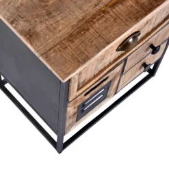 Kirkland's Home Nightstands-Natural Wood 3-Drawer Nights D With Cabinet