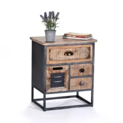 Kirkland's Home Nightstands-Natural Wood 3-Drawer Nights D With Cabinet