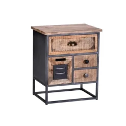 Kirkland's Home Nightstands-Natural Wood 3-Drawer Nights D With Cabinet