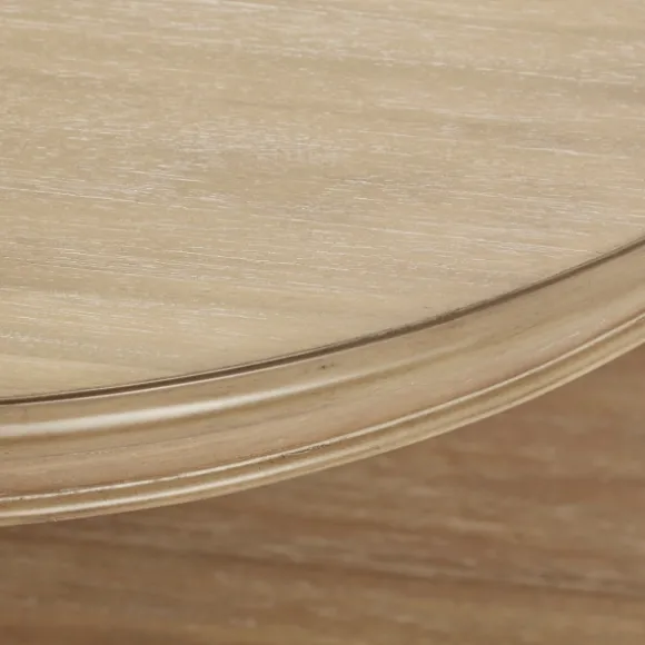 Kirkland's Home Coffee Tables-Natural Wood Finish Turned Leg Round Coffee Table