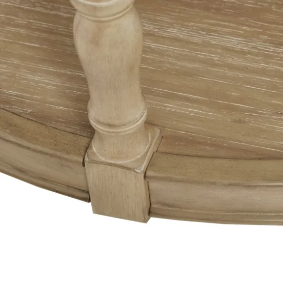 Kirkland's Home Coffee Tables-Natural Wood Finish Turned Leg Round Coffee Table