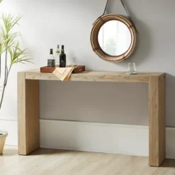 Kirkland's Home Console Tables-Natural Wood Frame Console Table