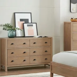 Kirkland's Home Dressers & Chests-Natural Wood Grain 6-Drawer Dresser