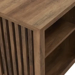 Kirkland's Home Tv Stands & Media Consoles-Natural Wood Led Fireplace Media Cabinet