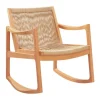 Kirkland's Home Accent Chairs-Natural Wood Modern Woven Rocking Chair