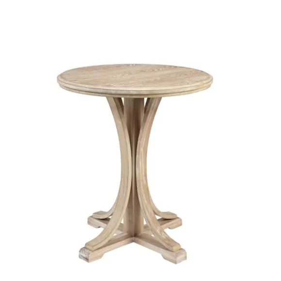Kirkland's Home Accent & End Tables-Natural Wood Pedestal Martha Stewart Accent Table