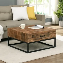 Kirkland's Home Coffee Tables-Natural Wood Plank Top Coffee Table
