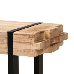 Kirkland's Home Benches & Ottomans-Natural Wood Stack Industrial Bench